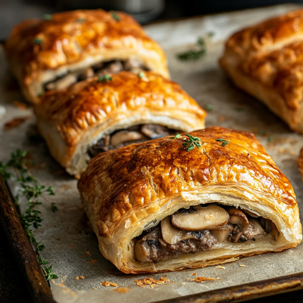 Mini beef wellingtons cooling fresh from the oven