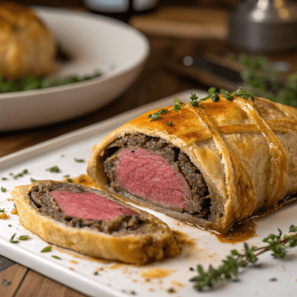 Preparing Beef Wellington in advance, showcasing the key steps for a successful make-ahead dish.