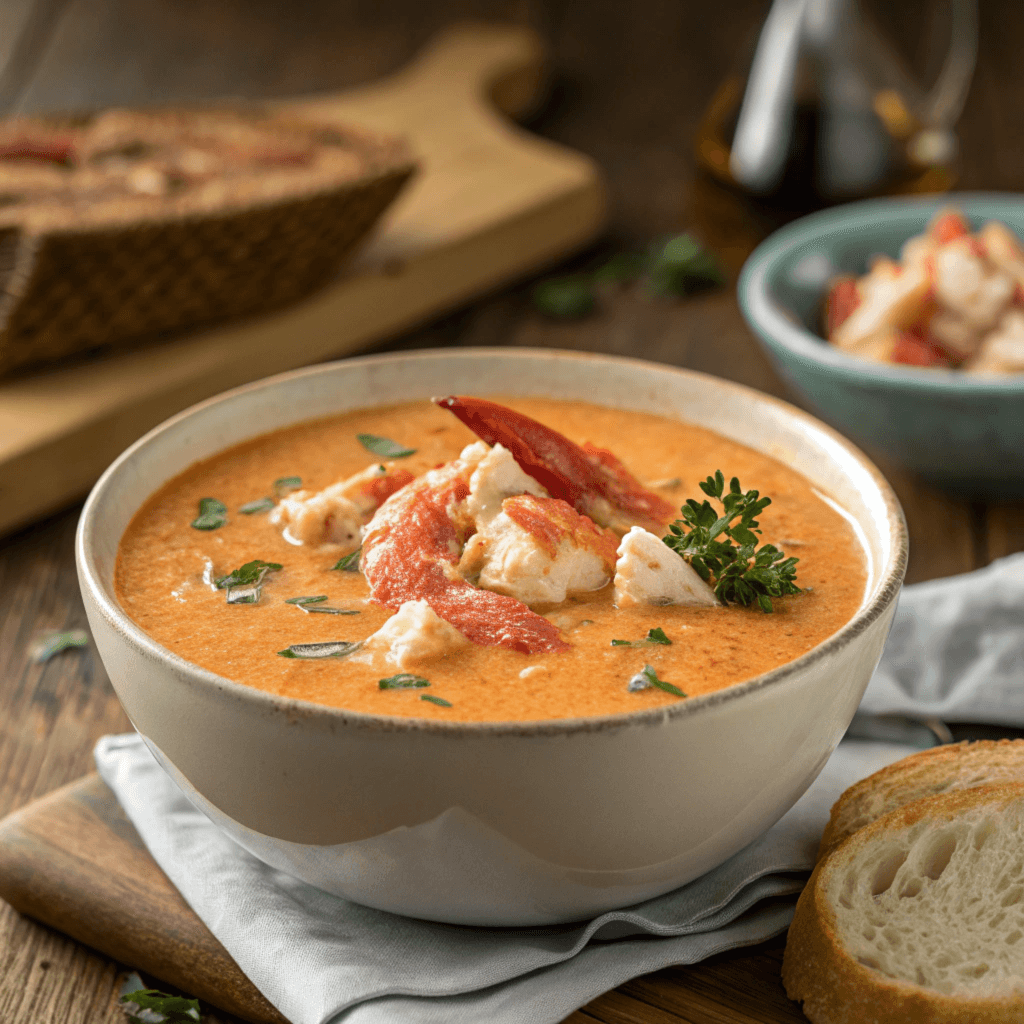 The key ingredients of bisque: fresh shellfish and creamy base, the secret to its unique flavor.