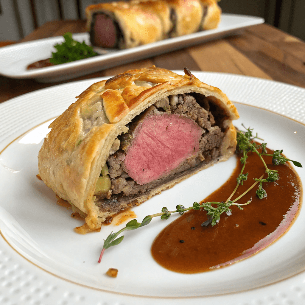 Various alternatives to beef tenderloin for Beef Wellington, including beef sirloin, venison, portobello mushrooms, and more, offering diverse flavors and textures.