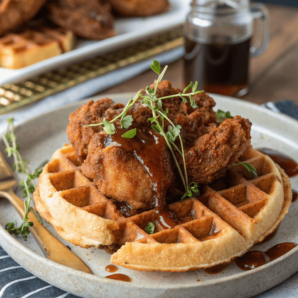 Chicken and waffles dish, a popular African American food