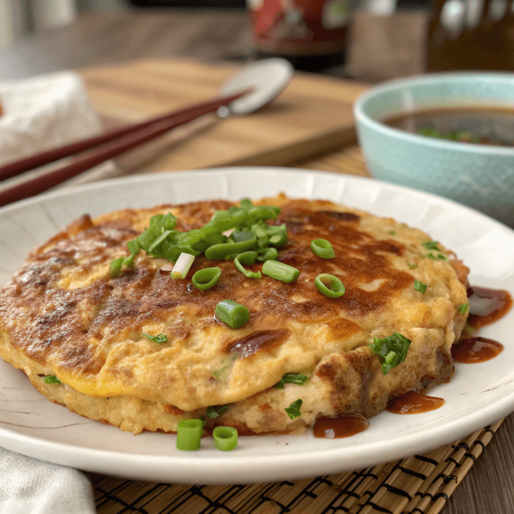 Learn about the ingredients of Chinese Egg Foo Young, including eggs, vegetables, proteins, and seasonings, along with its history and variations.