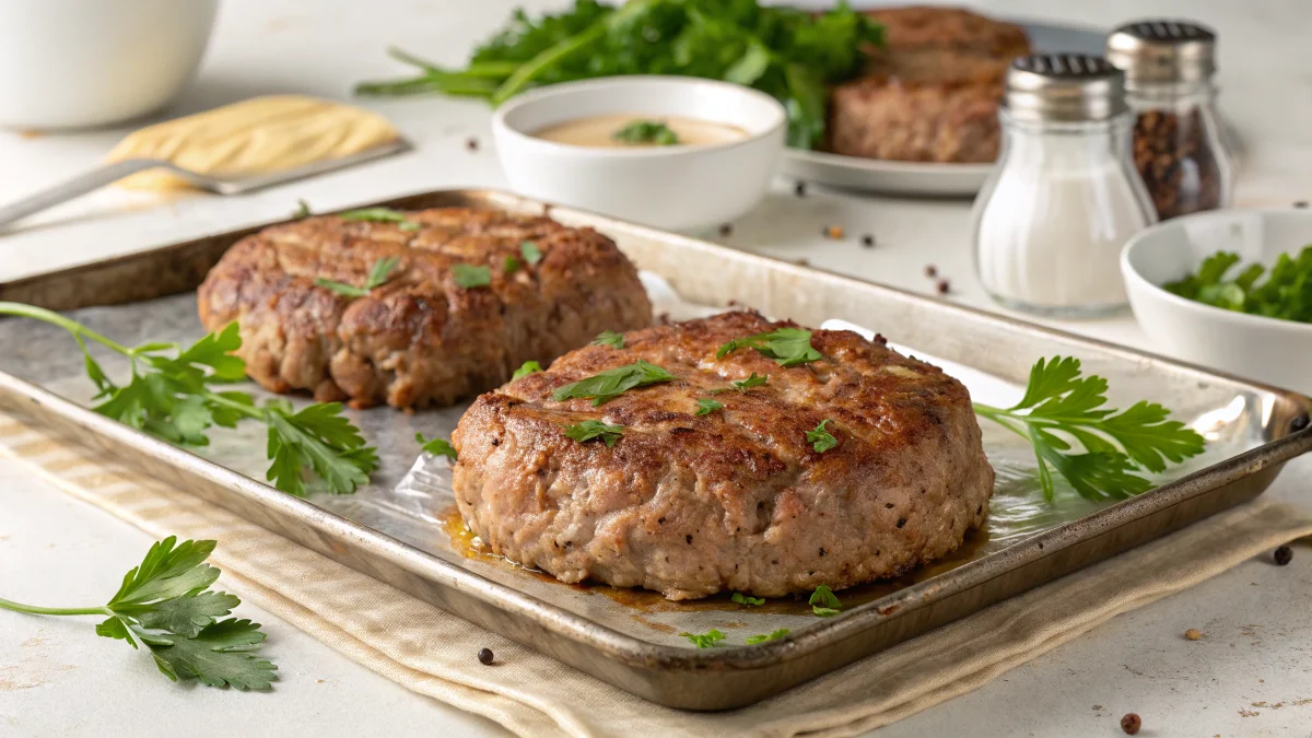 Perfectly browned ground beef cooked in the oven at 400°F.