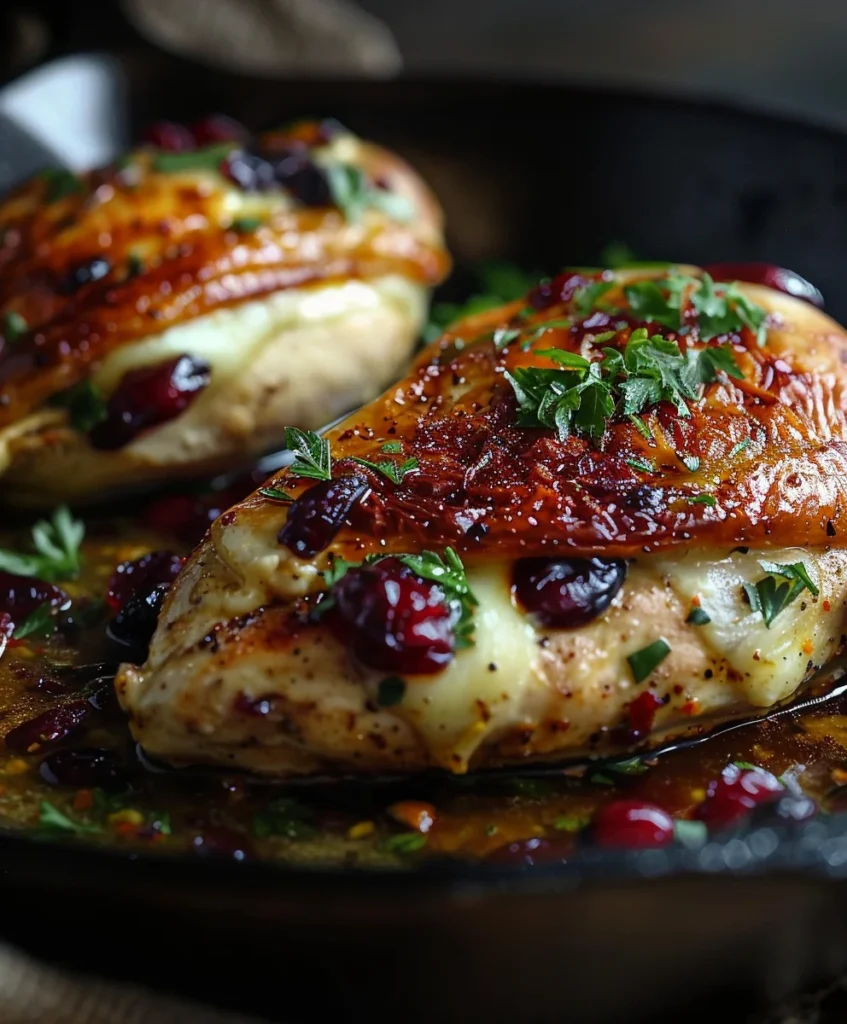 Cranberry Brie Stuffed Chicken Breast Fresh Out of the Oven
