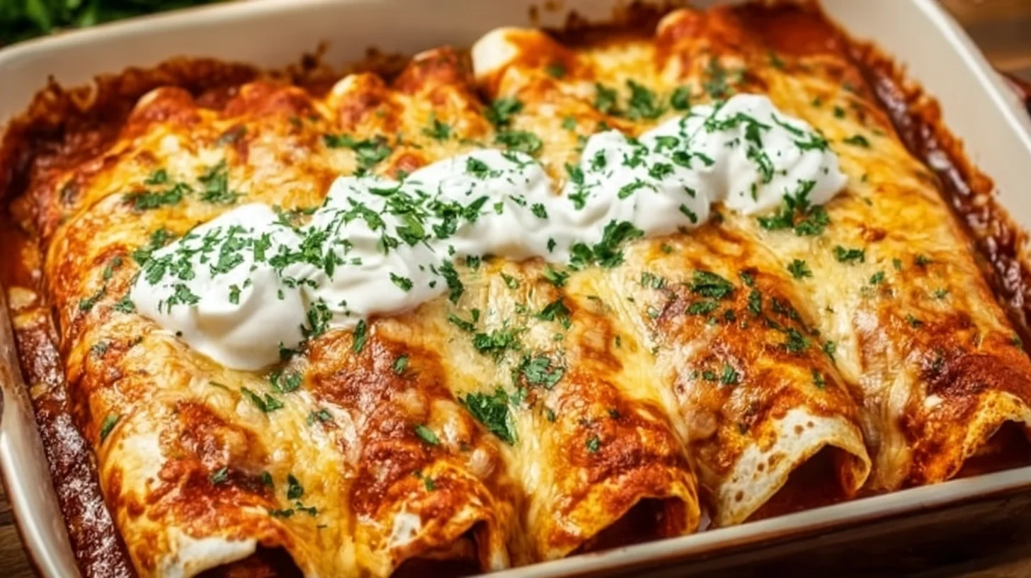 Chicken Enchiladas Dish baked with melted cheese