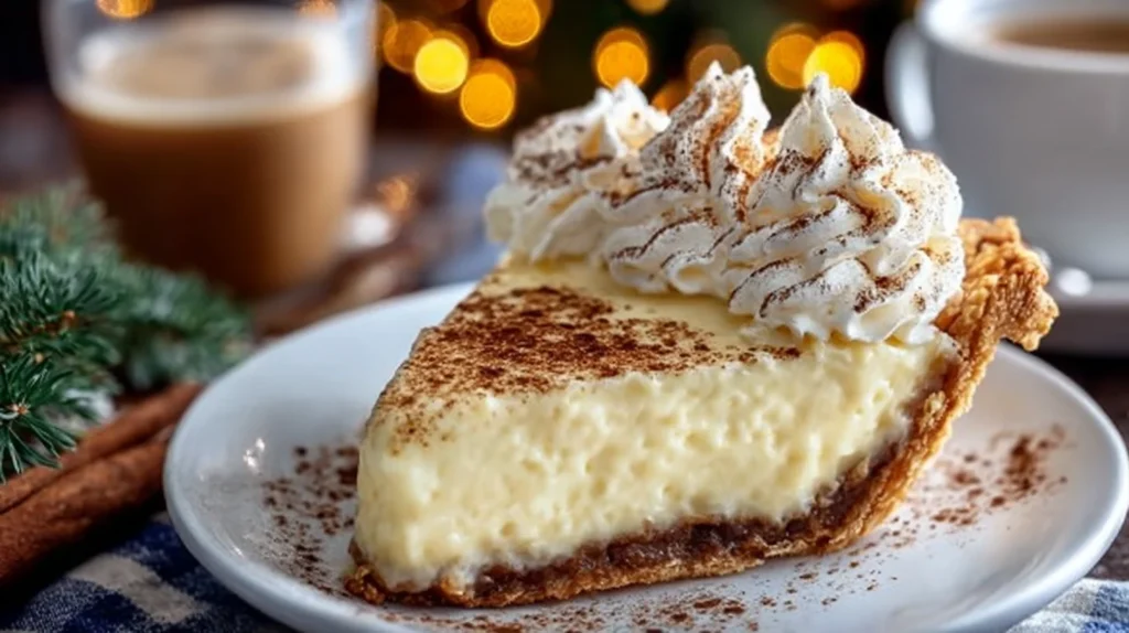 Cinnamon Vanilla Christmas Custard Pie holiday dessert