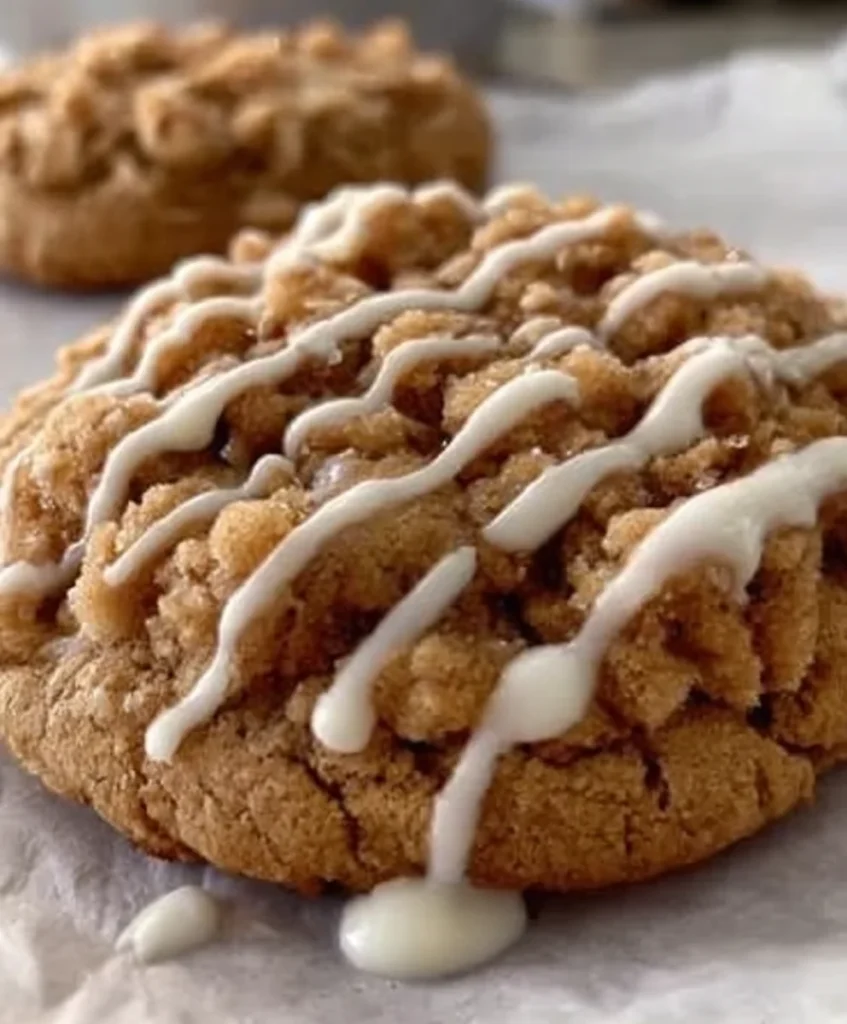 close-up coffee cake cookies recipe with crumb topping