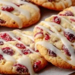 Cranberry Orange Christmas Cookies on a holiday plate