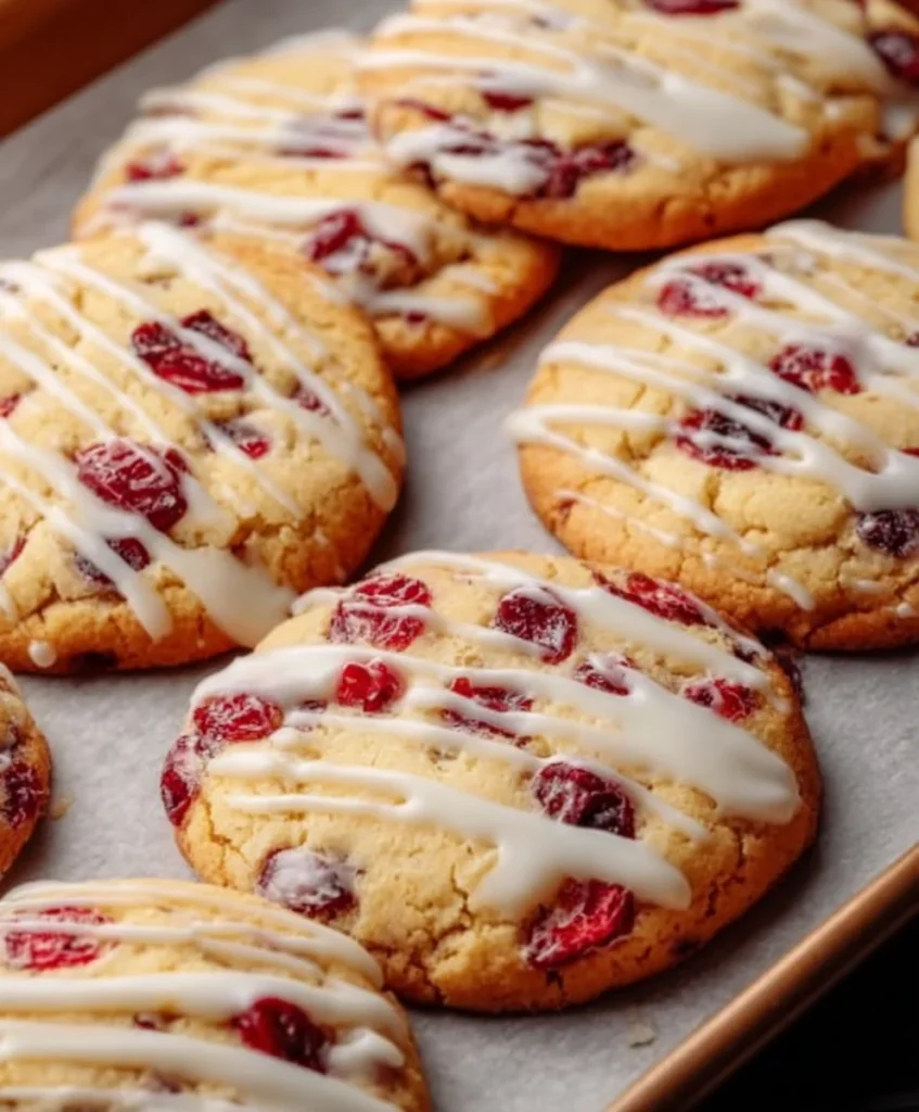 Cranberry orange holiday cookies with white chocolate