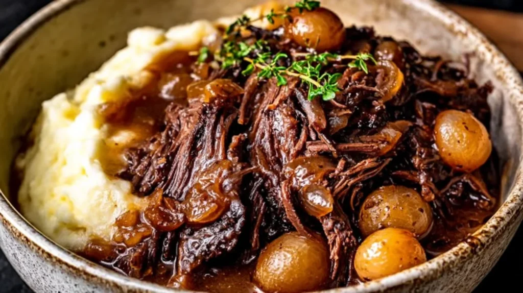 French Onion Pot Roast slow cooker recipe