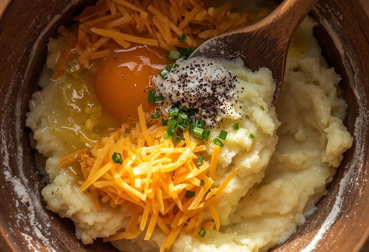 Cheesy Mashed Potato Puffs - Process or ingredients