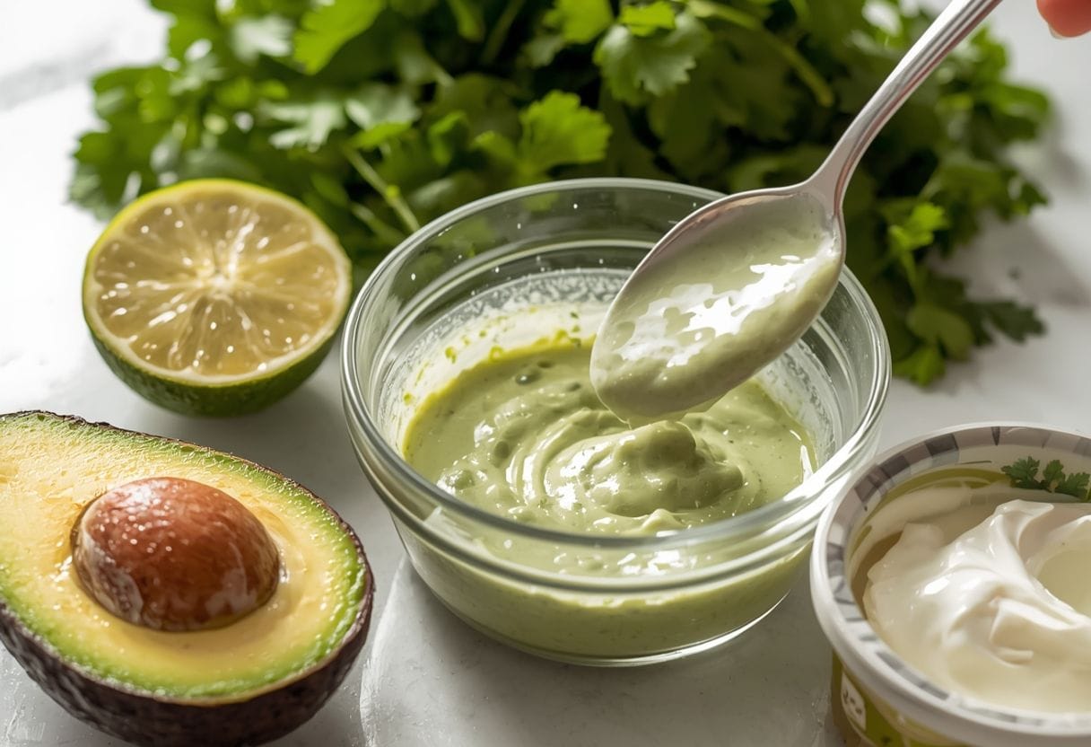 Creamy Cilantro Lime Sauce - Process or ingredients