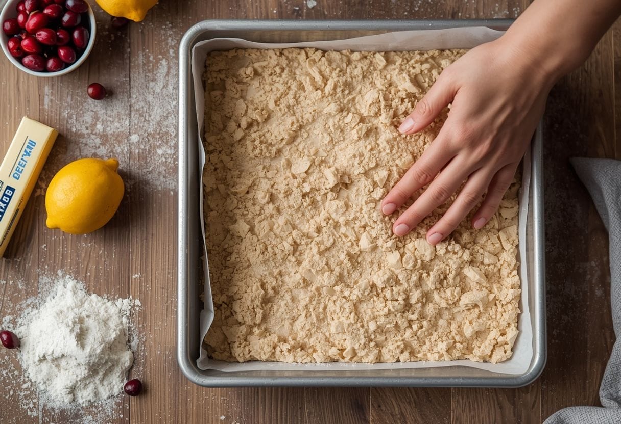 Lemon Cranberry Bars Dessert - Process or ingredients