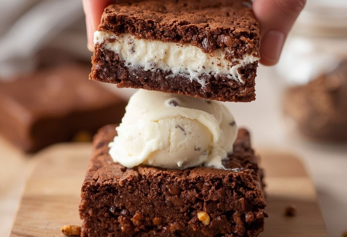 ice cream brownie sandwich - Process or ingredients