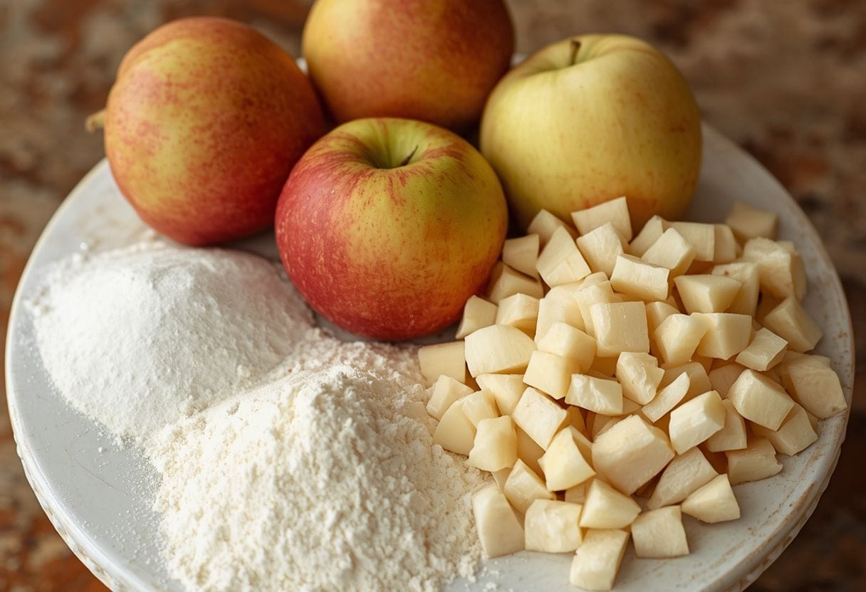 dapple apple cake - Process or ingredients