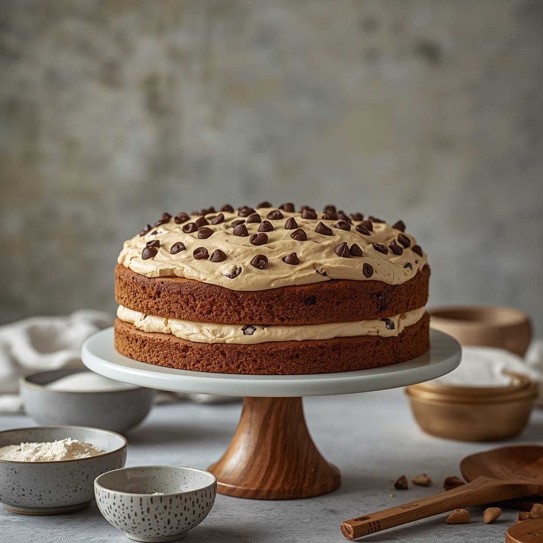 cookie dough layer cake - Process or ingredients