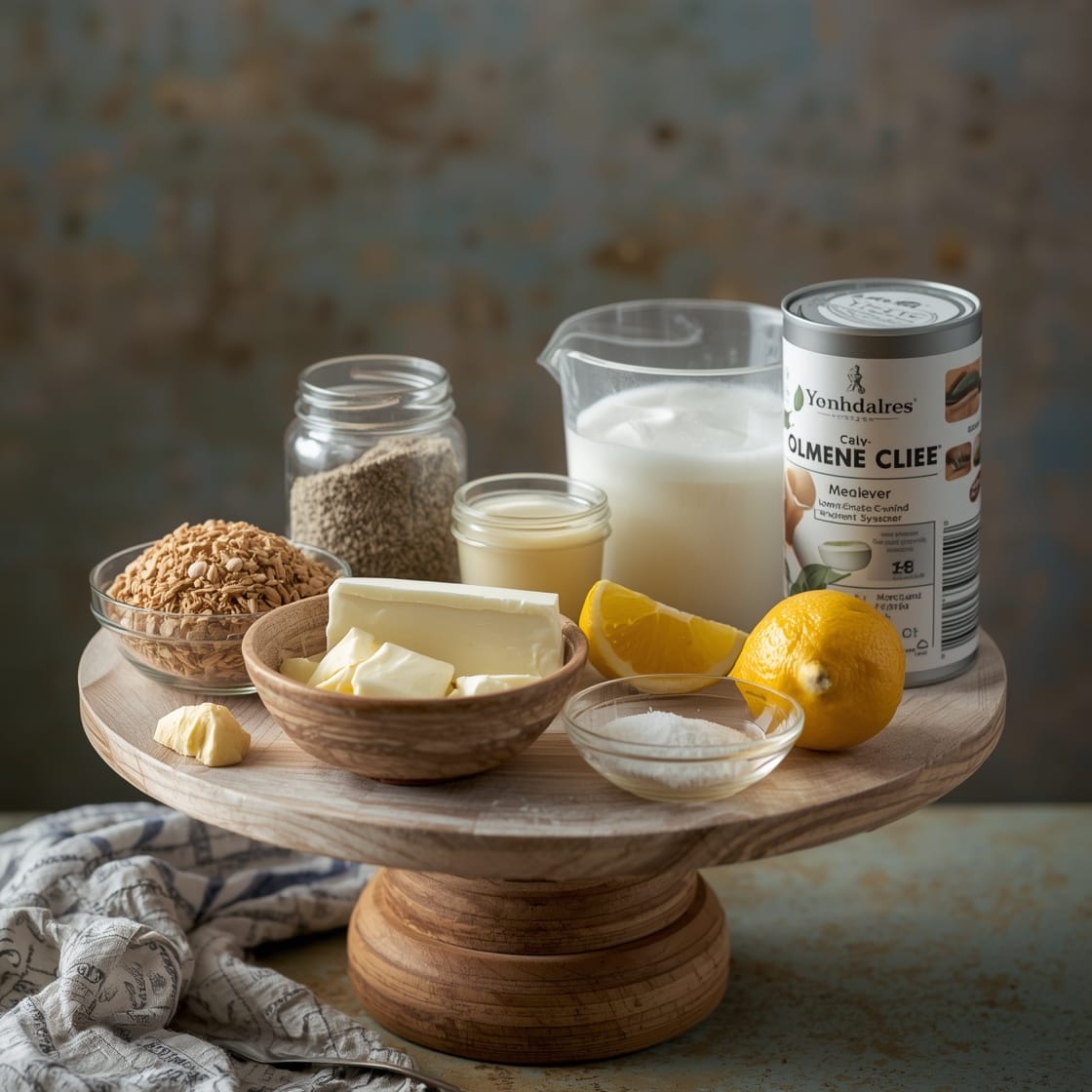 lemon cream cheese cake - Process or ingredients