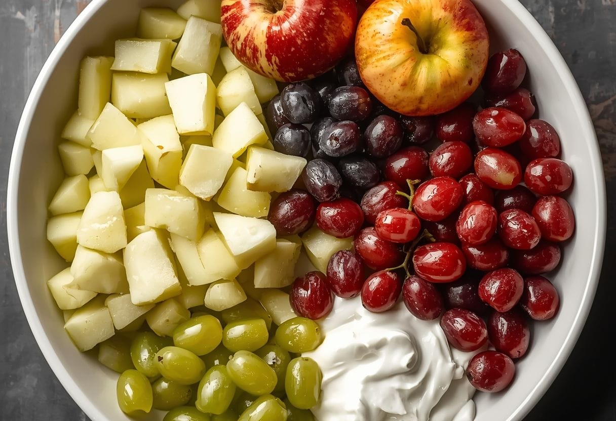 apple grape fruit salad - Process or ingredients