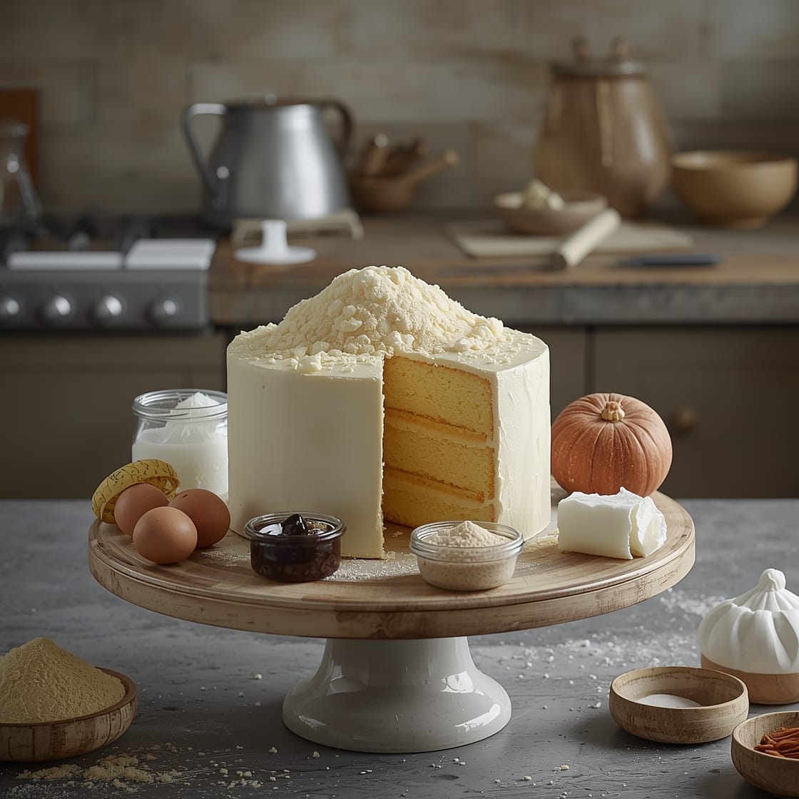 classic vanilla sponge cake - Process or ingredients