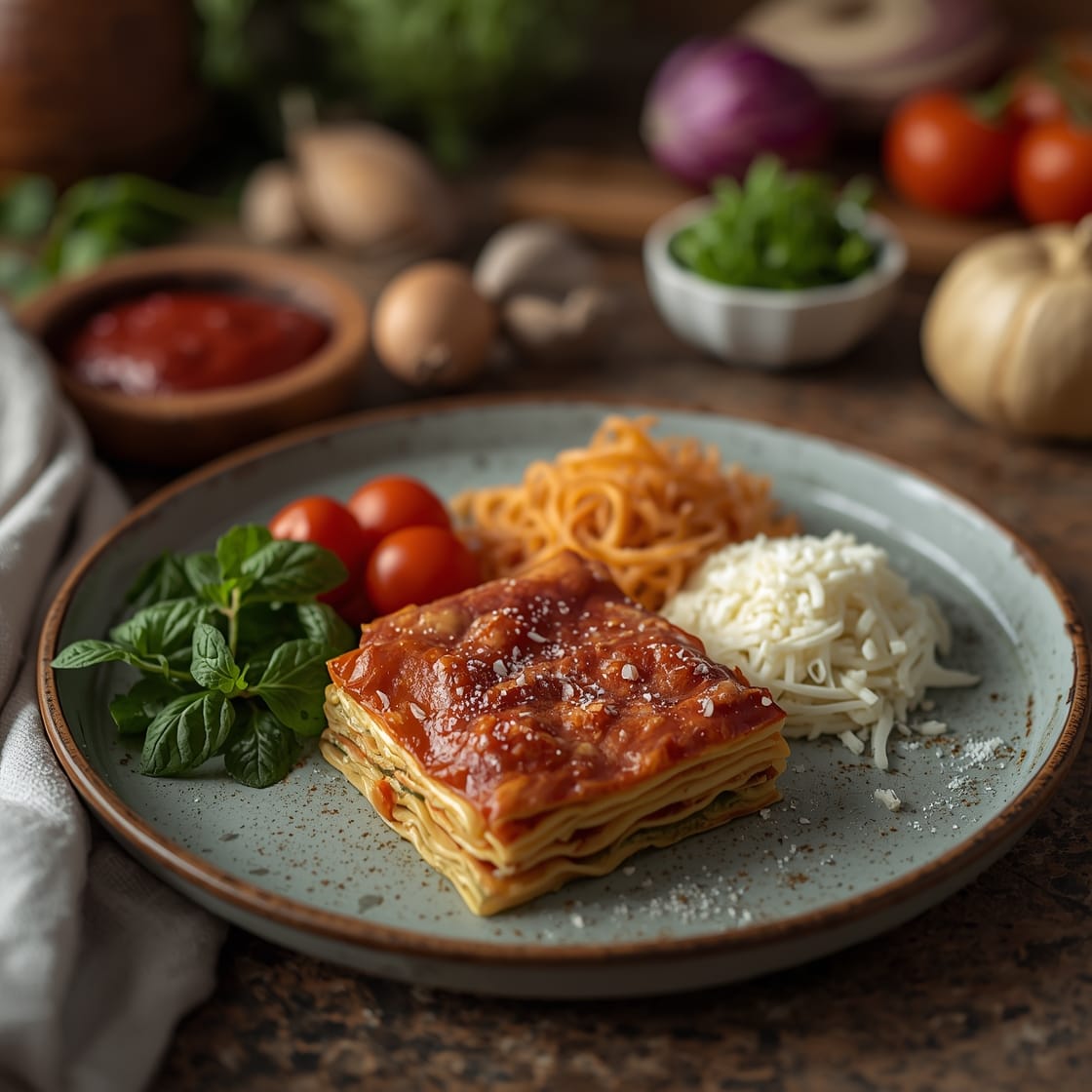 heart shaped lasagna - Process or ingredients