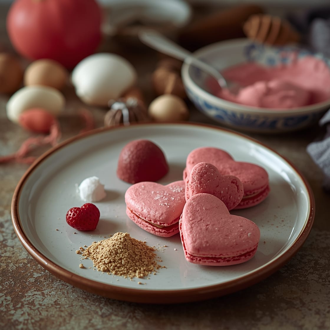 heart macarons valentines - Process or ingredients