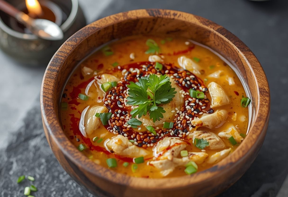 ginger garlic chicken soup - Detail or variation