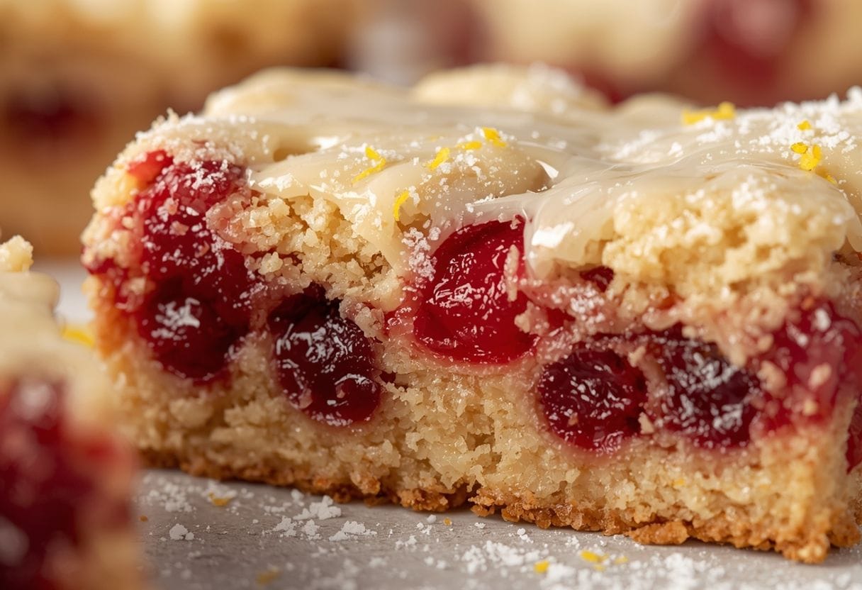Lemon Cranberry Bars Dessert - Detail or variation