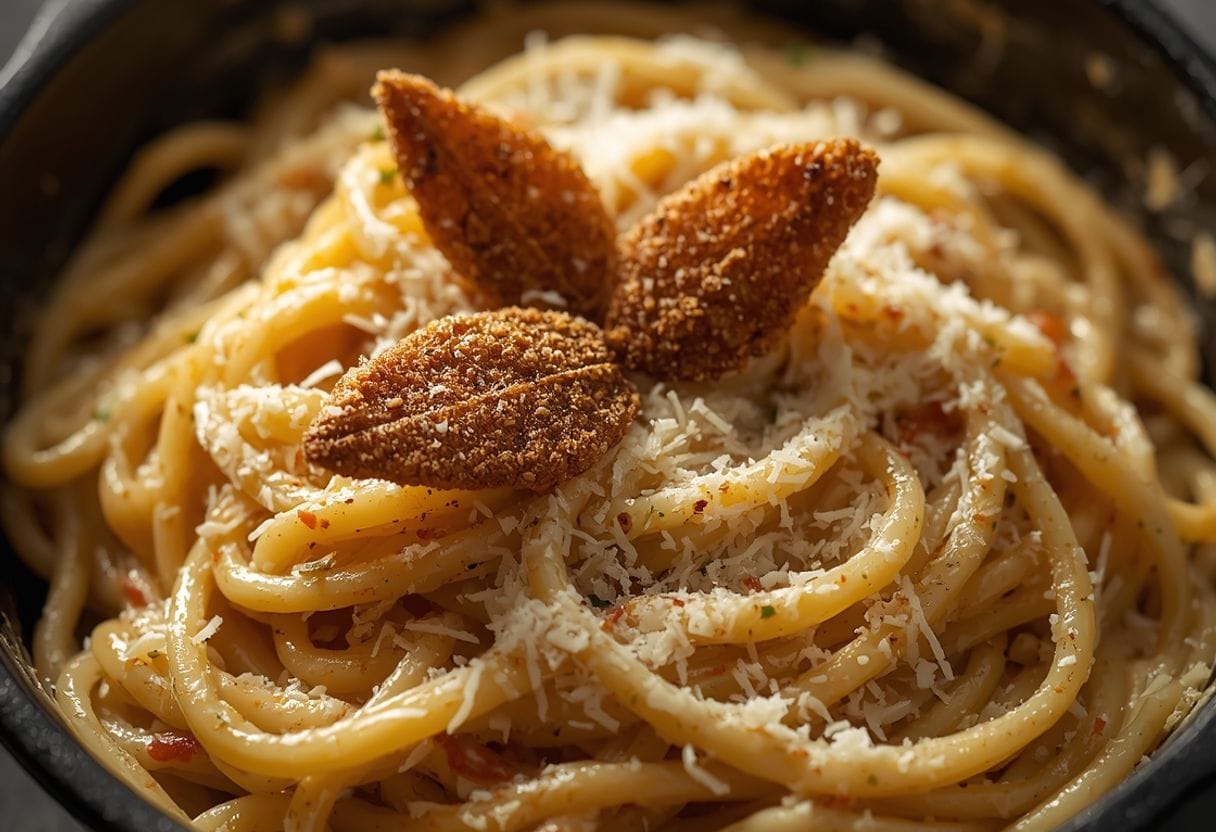 creamy chicken spaghetti - Detail or variation