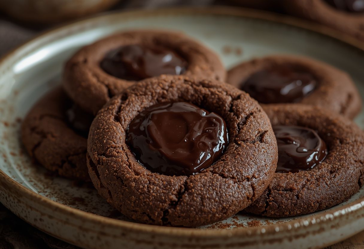 chocolate thumbprint cookies - Detail or variation