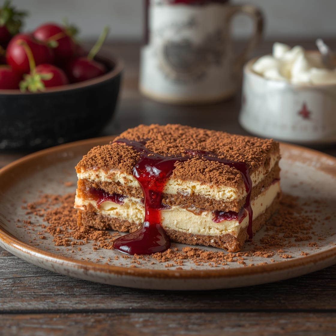 cherry amaretto tiramisu - Detail or variation