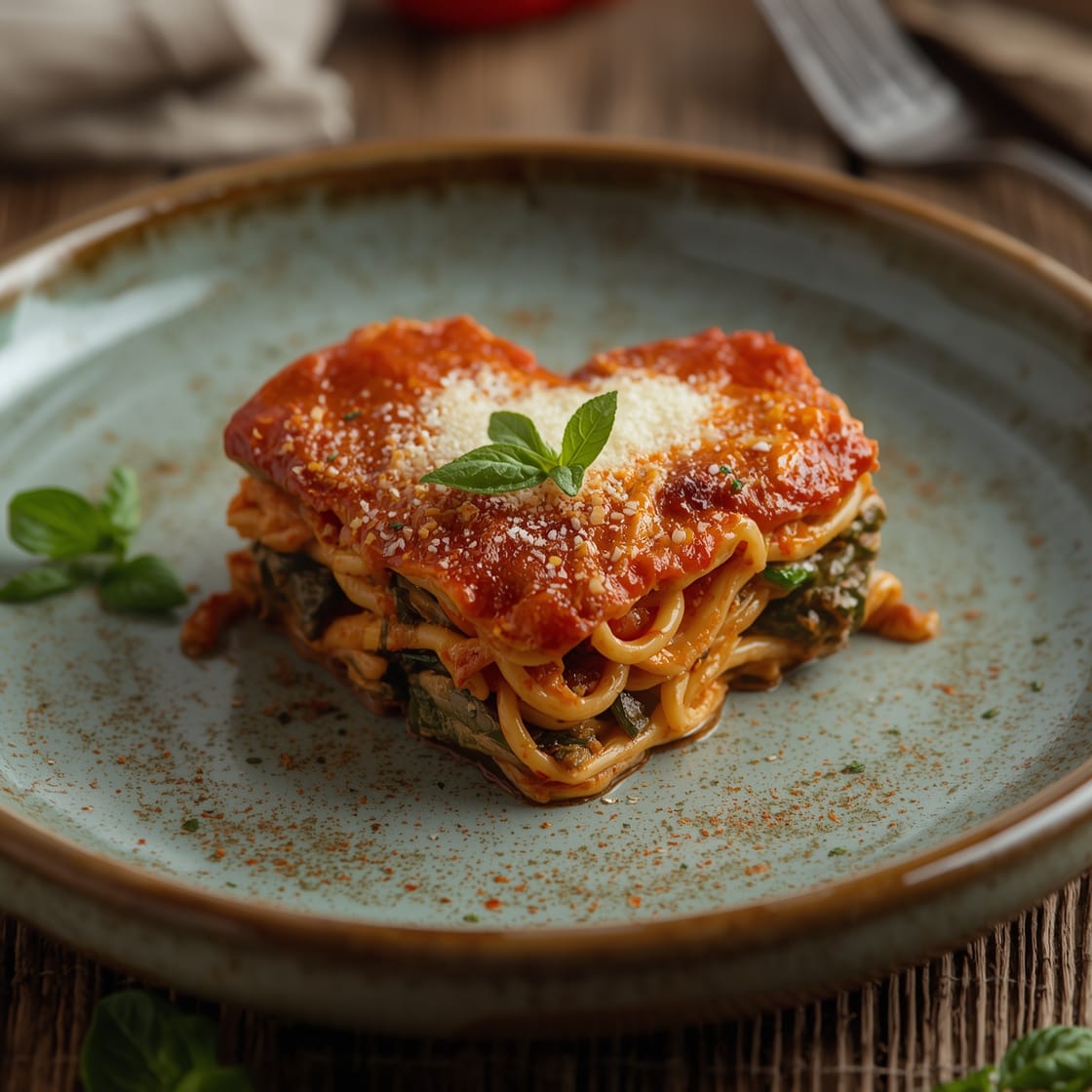 heart shaped lasagna - Detail or variation