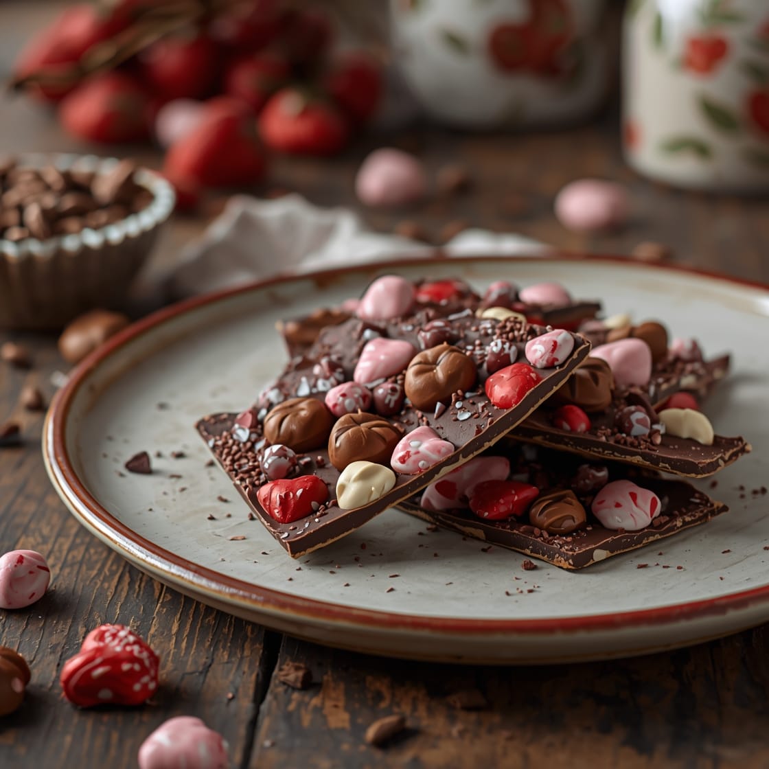 valentines chocolate bark - Detail or variation