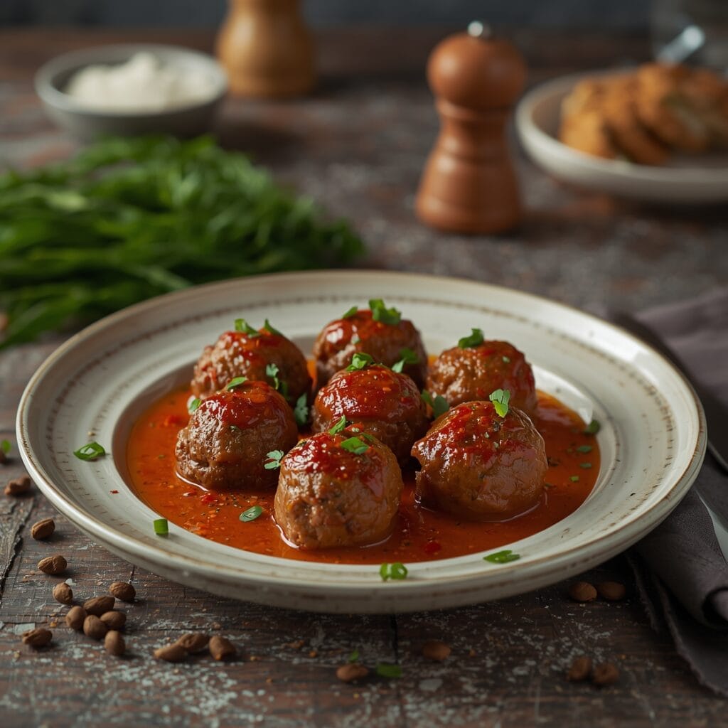 Classic sausage balls made with cheddar cheese and biscuit mix, baked until golden and served warm on a platter.
