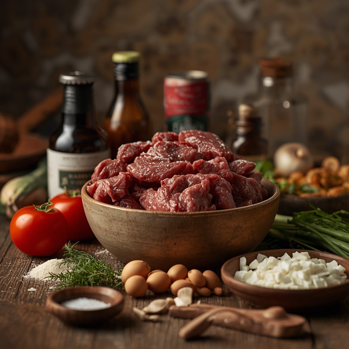 traditional German beef stew - Process or ingredients