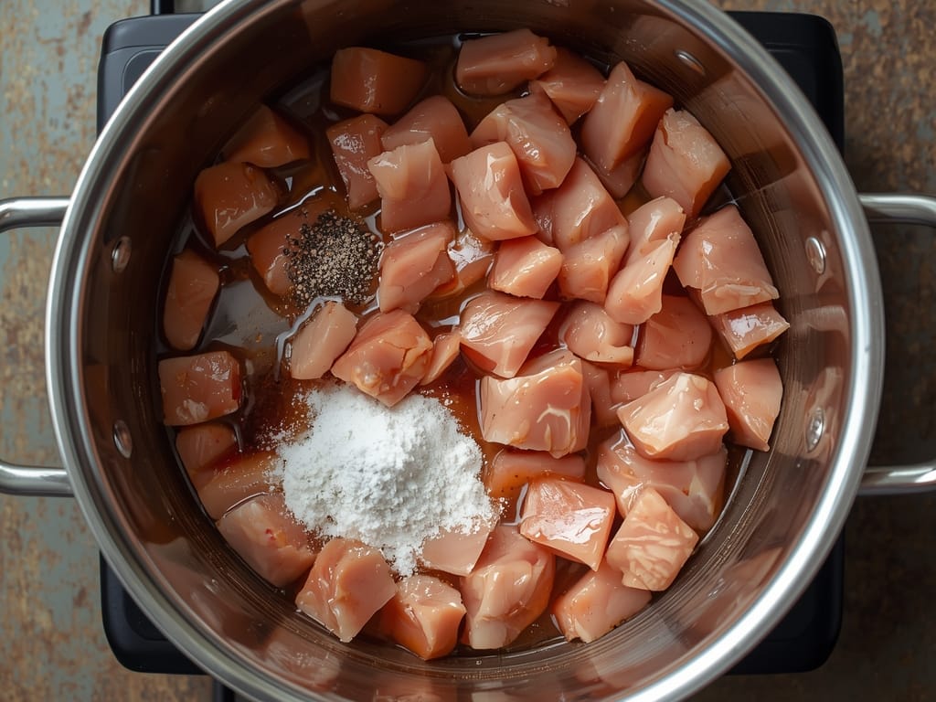 peppery chicken stir fry - Process or ingredients