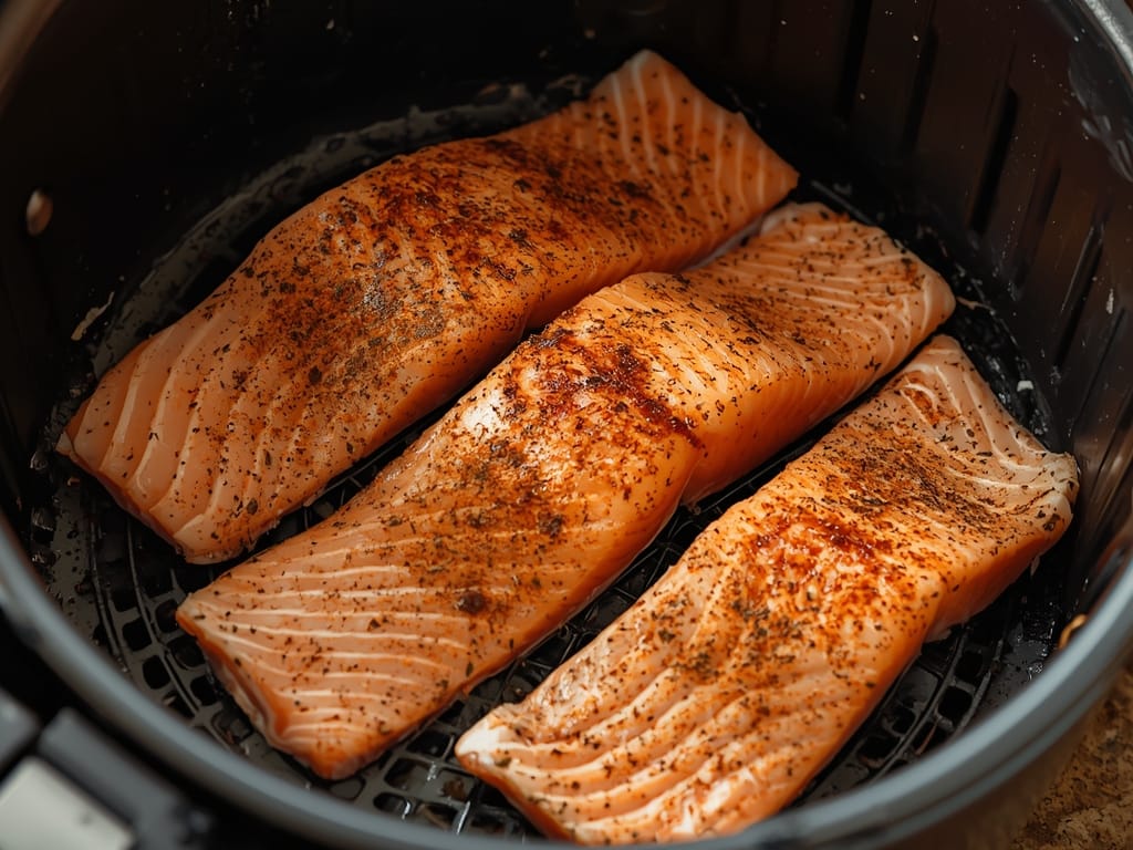 crispy air fryer salmon - Process or ingredients