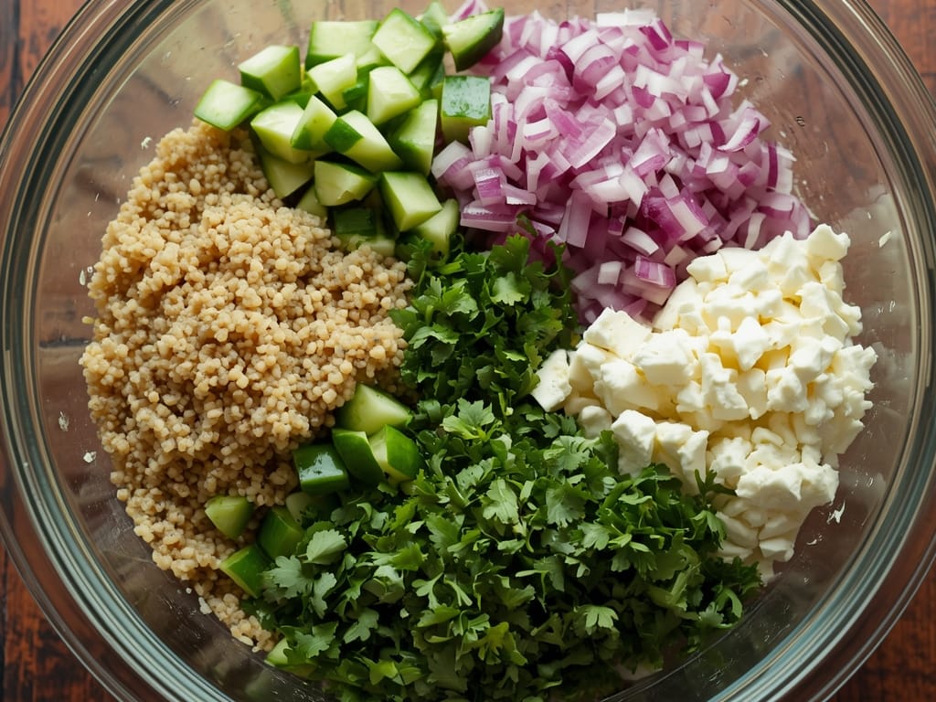 viral celebrity quinoa salad - Process or ingredients