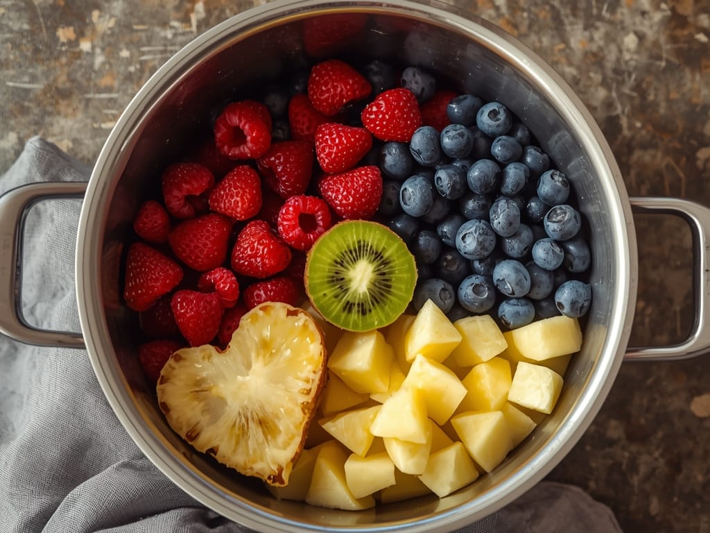 valentine fruit platter - Process or ingredients