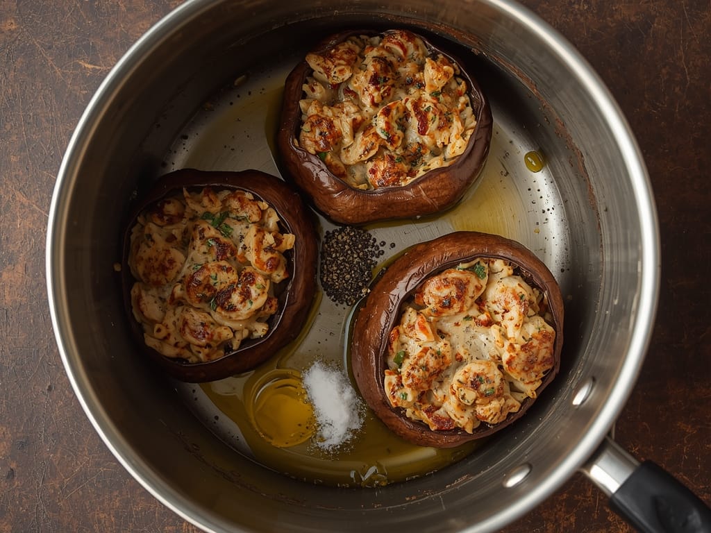 baked stuffed portobellos - Process or ingredients