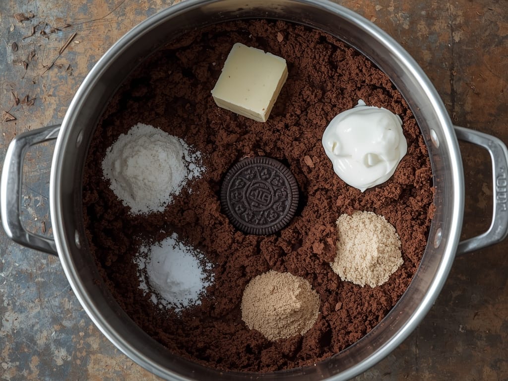 mint chocolate mini cheesecakes - Process or ingredients