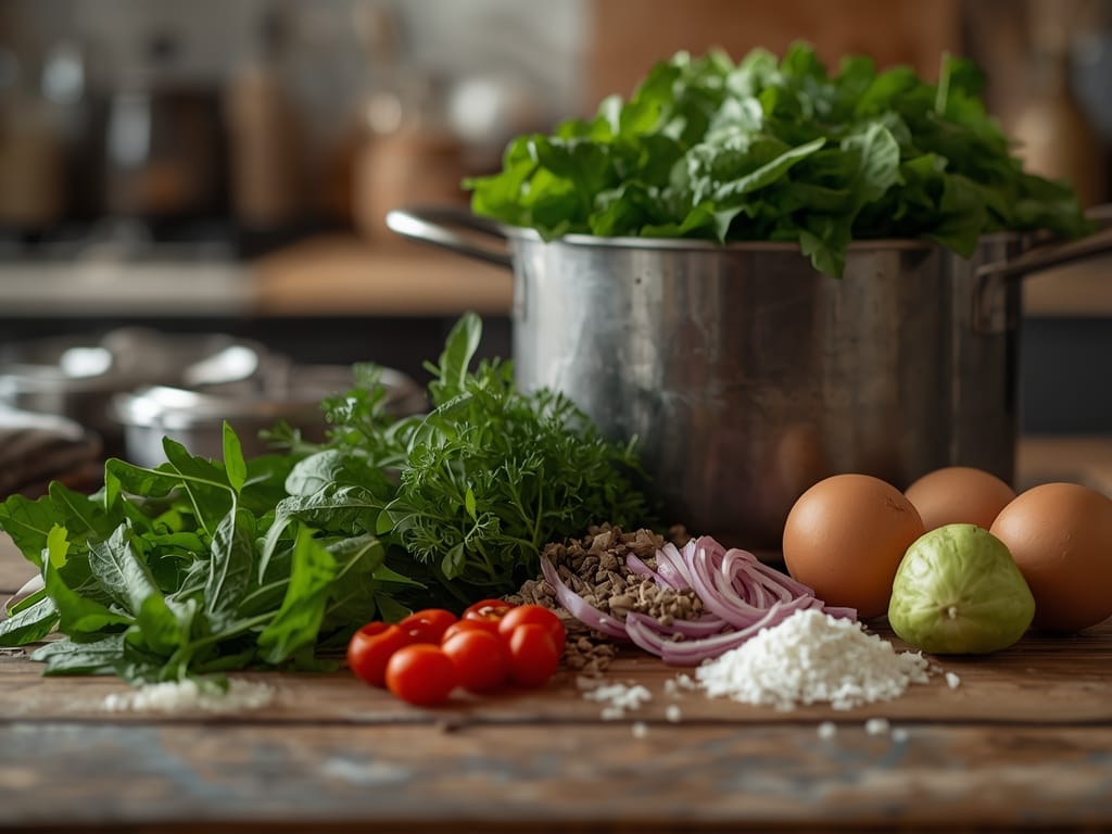 Fresh Spring Green Salad - Process or ingredients