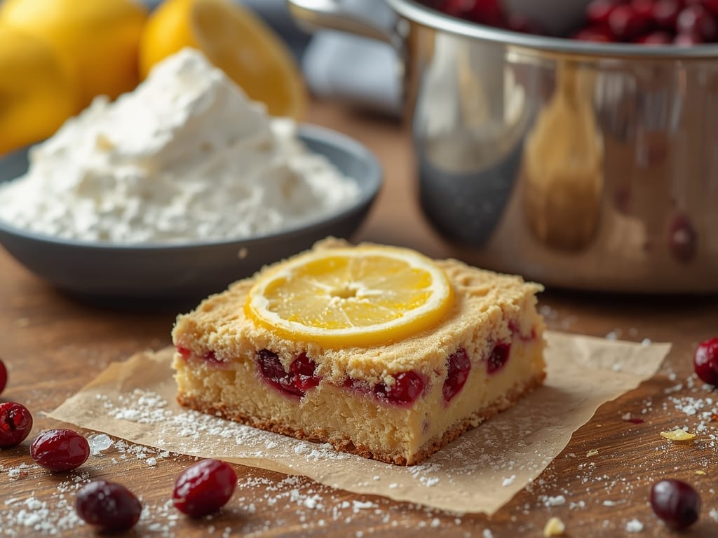 cranberry lemon dessert bars - Process or ingredients