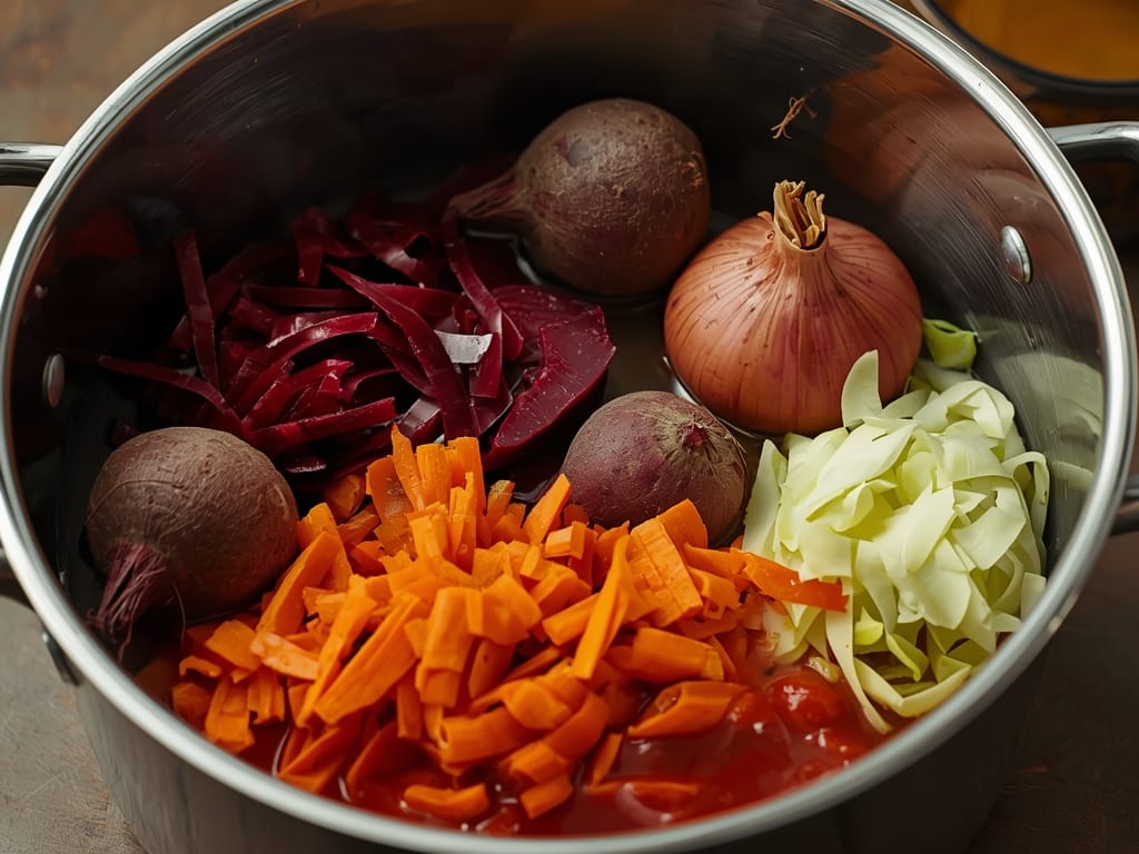 traditional beet soup - Process or ingredients