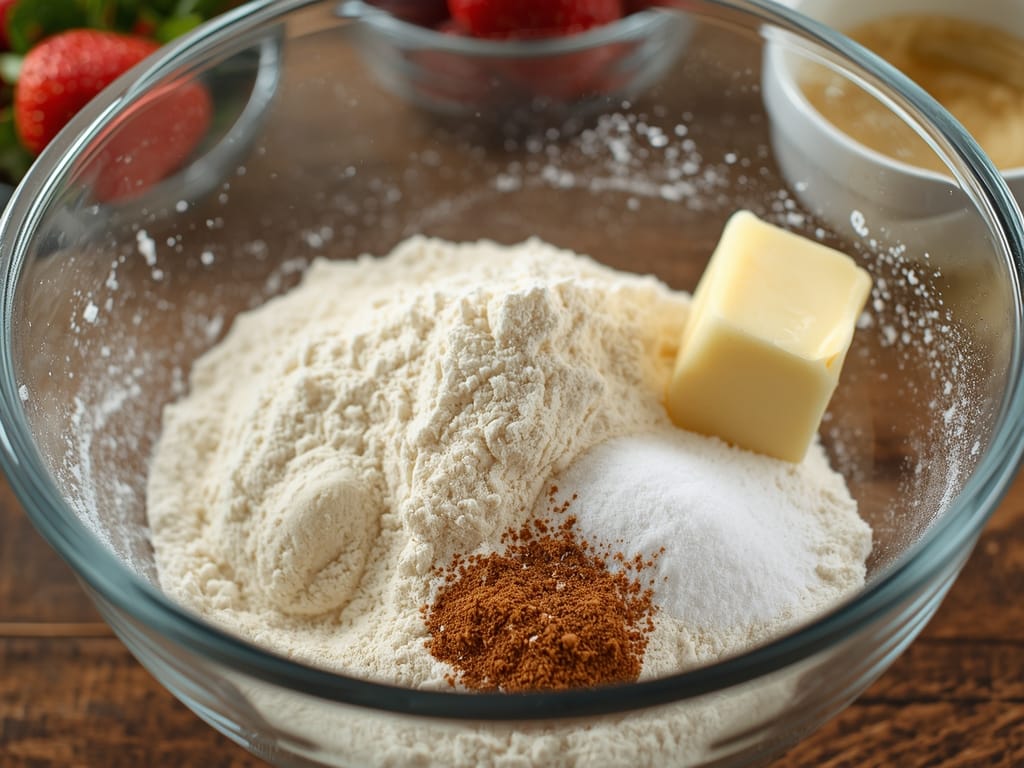 easy strawberry cake - Process or ingredients