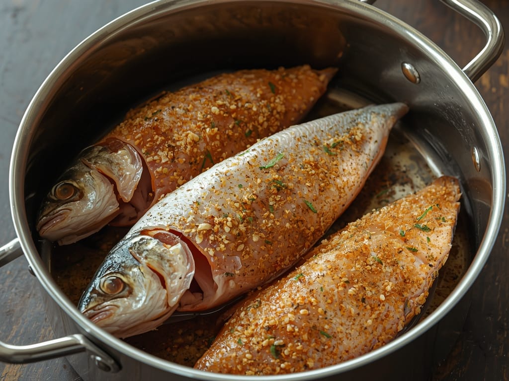 crispy whole fried fish - Process or ingredients