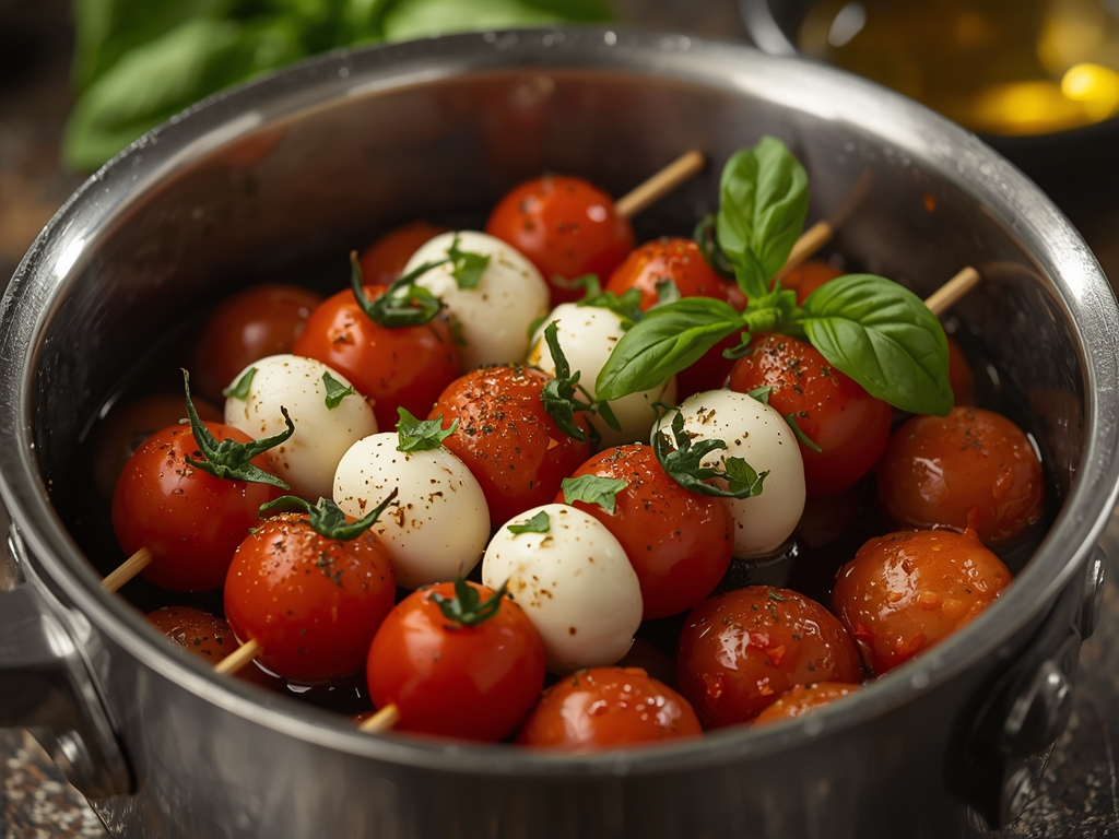 mini caprese skewers - Process or ingredients