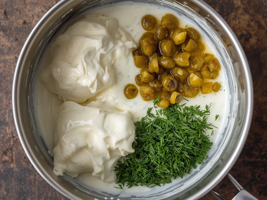 creamy dill pickle dip - Process or ingredients