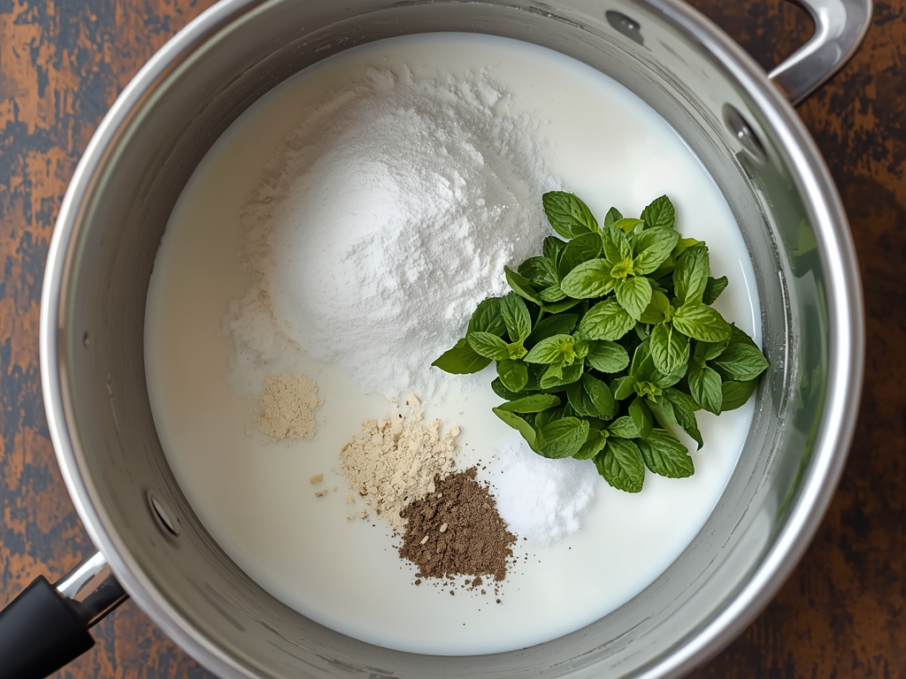 vegan keto mint ice cream - Process or ingredients