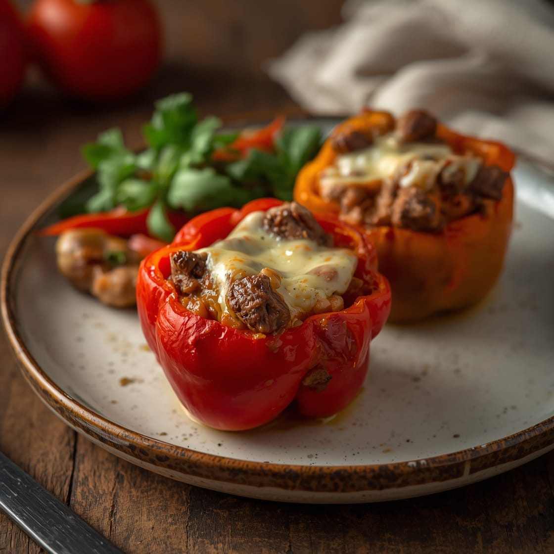 cheesesteak stuffed peppers - Detail or variation
