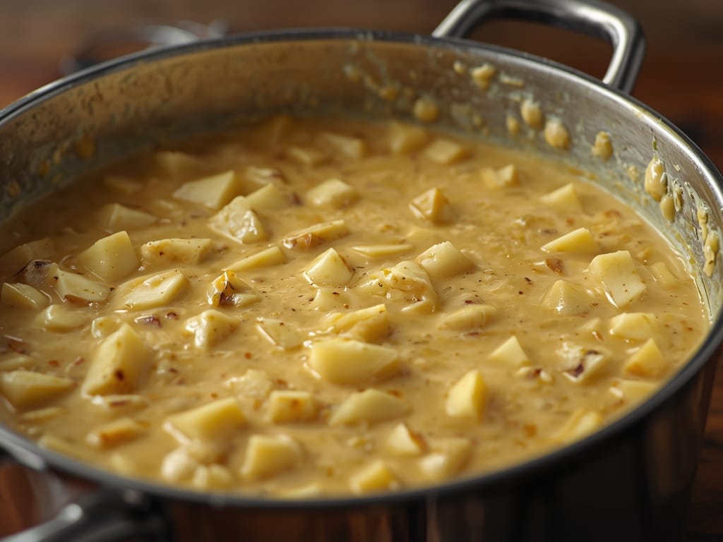 creamy cheese apple soup - Detail or variation